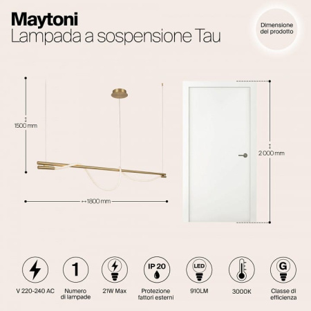 Подвесной светильник Maytoni Тау MOD166PL-L20G3K