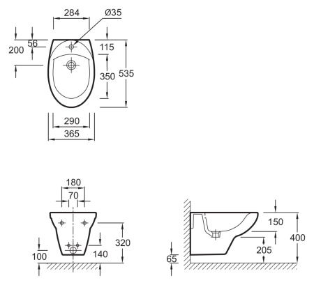 Биде подвесное Jacob Delafon Patio E4189-00