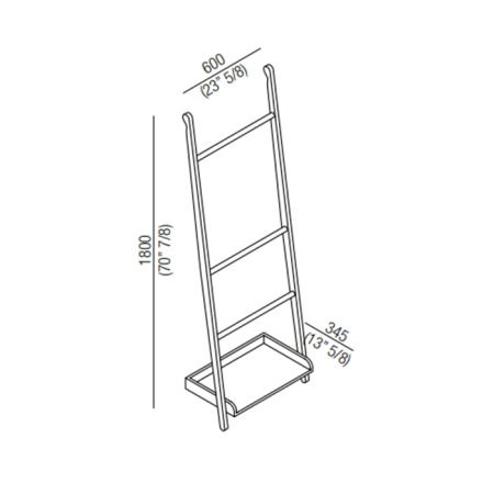 Полотенцедержатель Agape Stairs ACOM0532NG серый