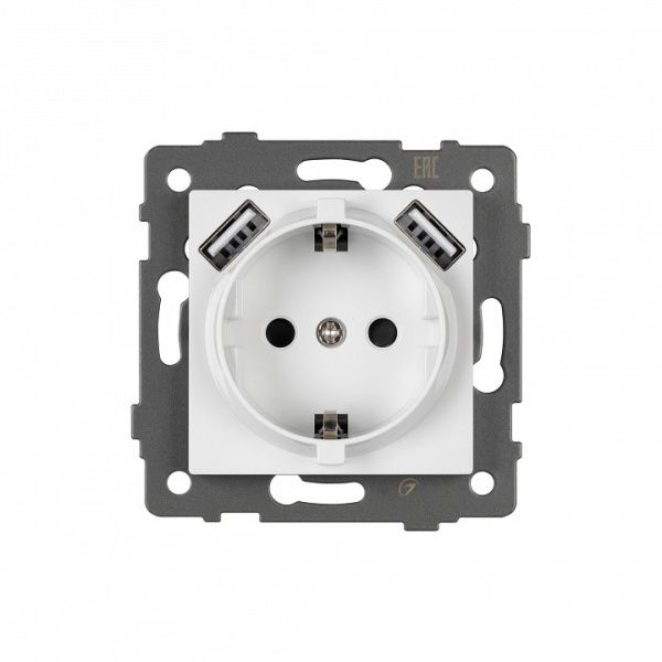 Розетка с заземлением и 2хUSB type A, без рамки Arlight SCT 049818
