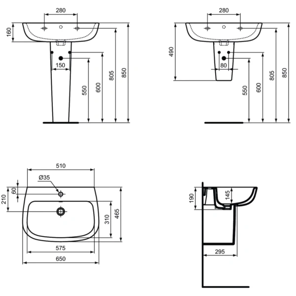 Раковина 65x46,5 см Ideal Standard Esedra T279701