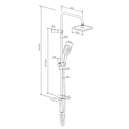 Душевая стойка Damixa Eclipse 931000200 белая