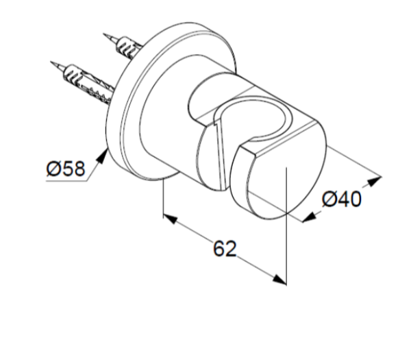 Держатель для душа Kludi Nova Fonte Puristic 20552N0-15 брашированное золото
