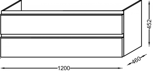 Тумба под раковину 120 см Jacob Delafon Vox EB2021-RA-M76 серый матовый