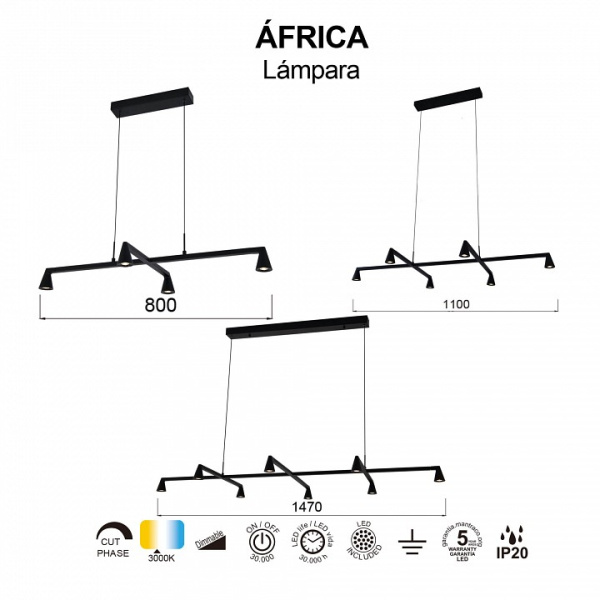 Подвесная люстра Mantra Africa 9410
