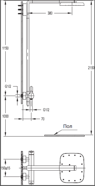 Душевая система Cezares Tesoro TESORO-CD-01