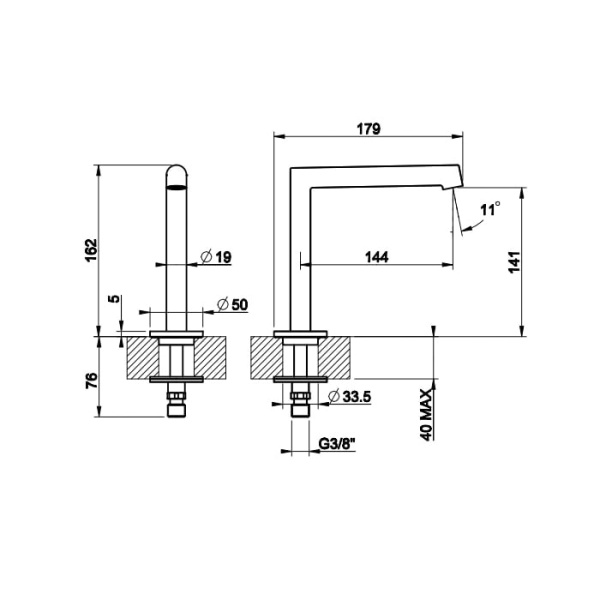 Излив для раковины Gessi Ingranaggio 63321#031