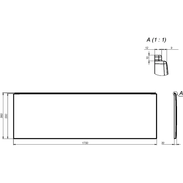 Фронтальная панель для ванны AM.PM Gem W93A-175-075W-P 175, белый