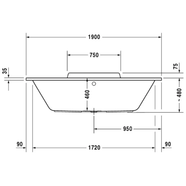 Акриловая ванна 190x90 см Duravit DuraStyle 700299000000000