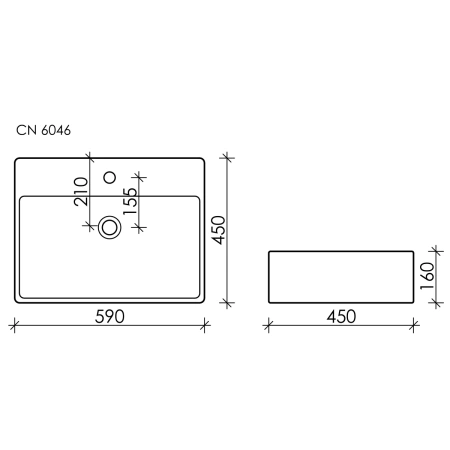 Раковина 59x45 см Ceramica Nova Element CN6046