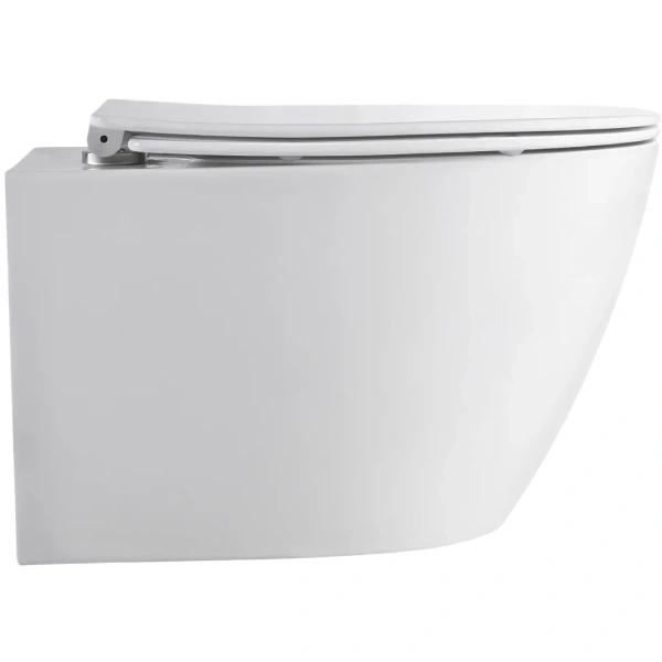 Унитаз подвесной Orange C07-150W безободковый, торнадо, с сиденьем микролифт, белый глянец