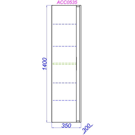 Пенал Aqwella Accent 35 ACC0535W