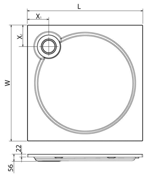 Душевой поддон Cezares TRAY-S-A-90-56-W