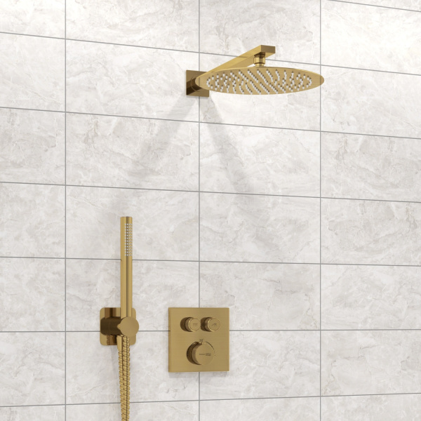 Душевой комплект WasserKRAFT Aisch A5548.180.259.285.194.286 Thermo с термостатом матовое золото