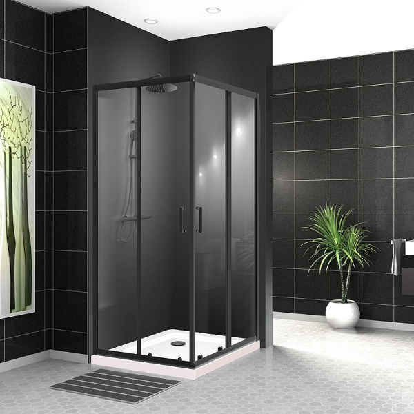 Душевой уголок BelBagno Uno 90x90 UNO-195-A-2-90-C-NERO черный матовый