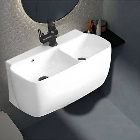 Раковина CeramaLux A1009 68x36 см, подвесная, белый