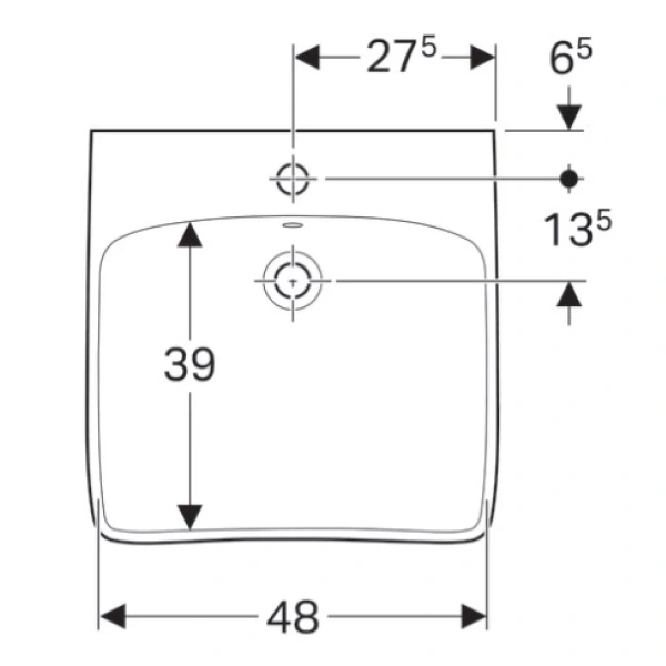 Раковина 55x55 см Geberit Renova Comfort 258555000