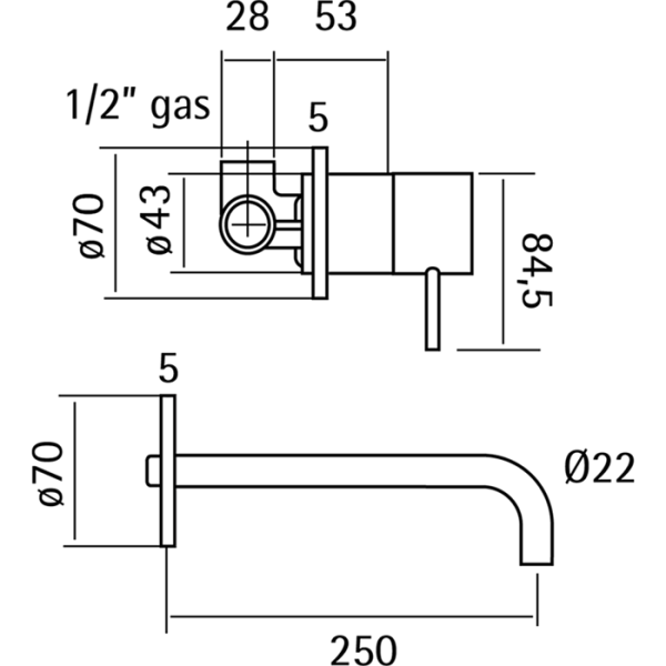 Смеситель для раковины Cisal Xion XI002511D1 сталь