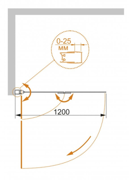 Шторка для ванны Cezares ECO-O-V-21-120/140-C-Cr