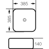 Раковина 38,5x38,5 см Grossman GR-4042BW