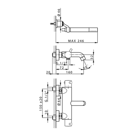 Смеситель для ванны Cisal LESS NEW LND2301621