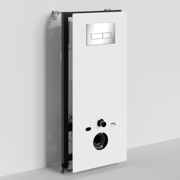 Инсталляция для унитаза WasserKRAFT Abens 20 20TLT.010.ME.WH.BN03 с кнопкой смыва, никель