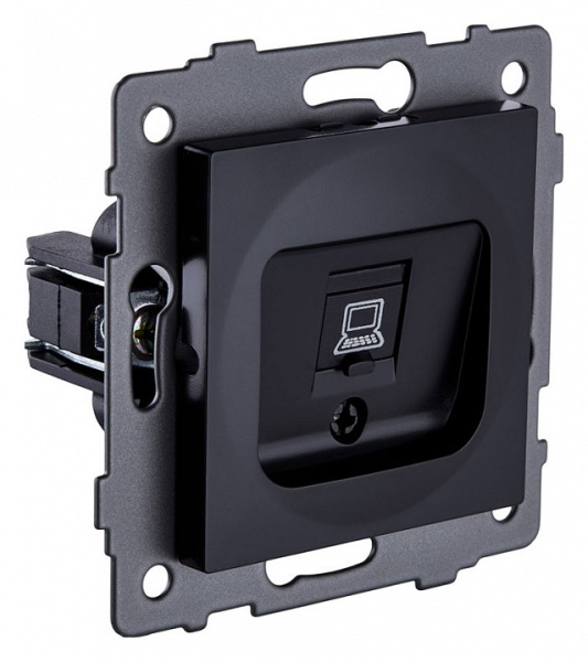 Розетка Ethernet RJ-45 без рамки Kollinger  REA-016BK