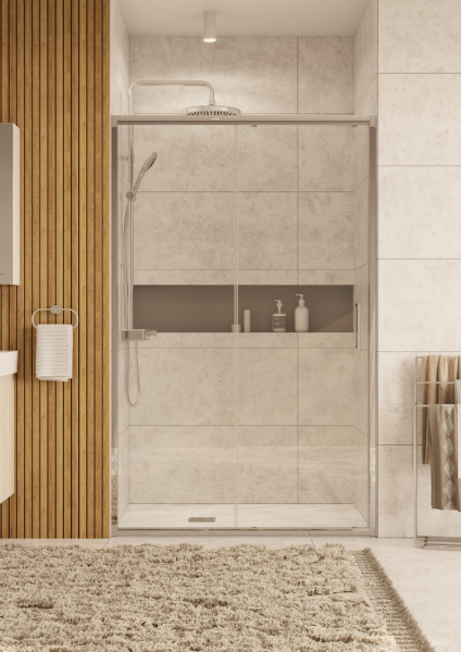 Боковая стенка для душевого уголка Roca Leon 90х195 ZRU9307670 хром стекло прозрачное