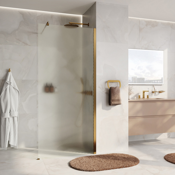 Душевая перегородка WasserKRAFT Rur 30W 120 30W40BG-TXG матовое золото