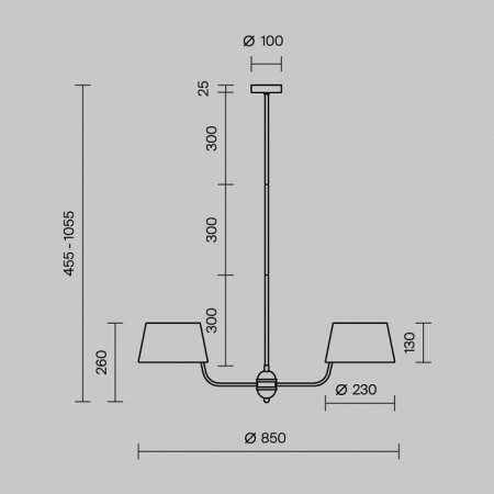 Люстра на штанге Maytoni  MOD360PL-06BS