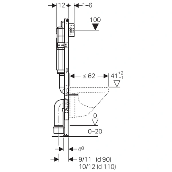 Инсталляция для унитаза Geberit Duofix 458.162.11.1 с кнопкой смыва, белый