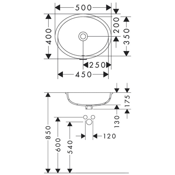 Раковина hansgrohe Xanuia D 45x35 60152450 белая