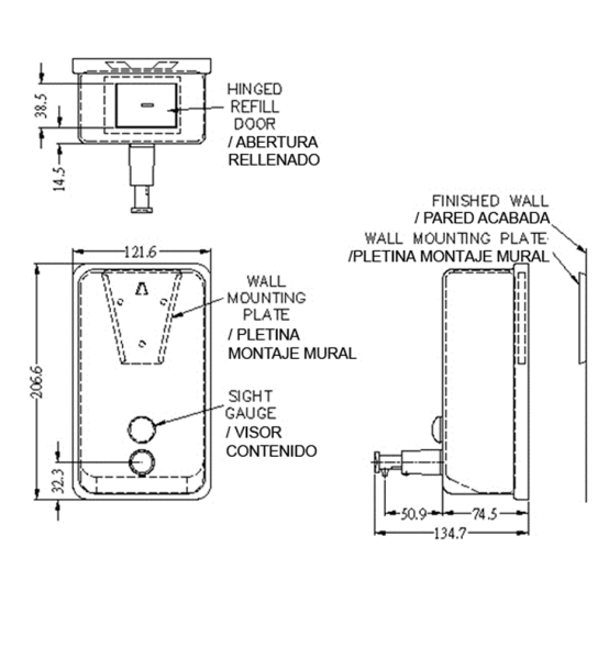 Диспенсер для мыла Nofer INOX 03041.B глянцевый