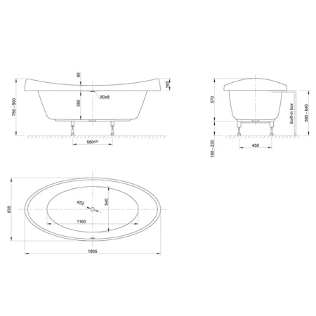 Ванна акриловая Knief Venice Fit 180 0400-283