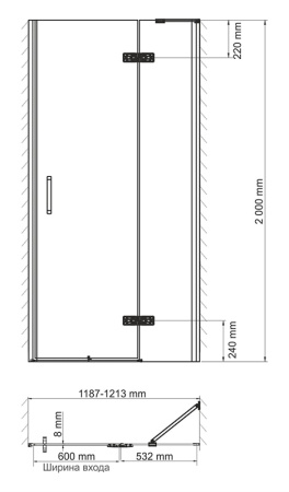 Душевая дверь WasserKRAFT Aller 10H05R 120x200 хром