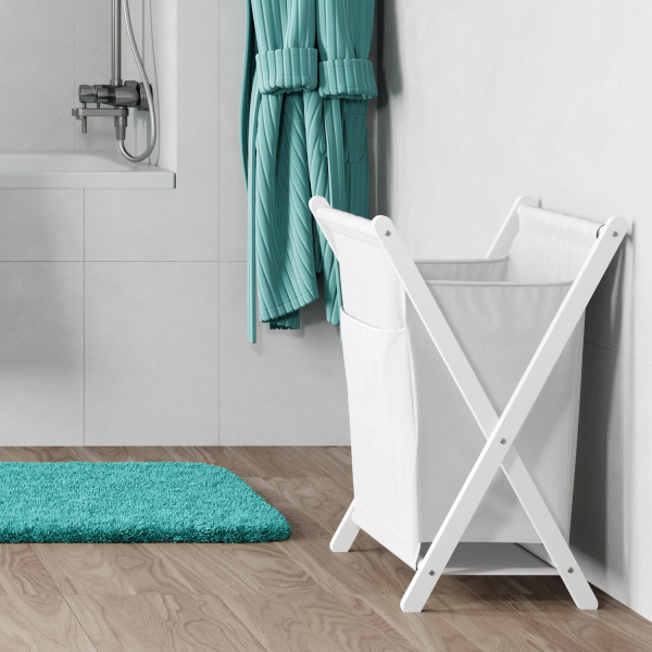 Плетеная корзина для белья WasserKRAFT Nau WB-773 WB-773-L белая