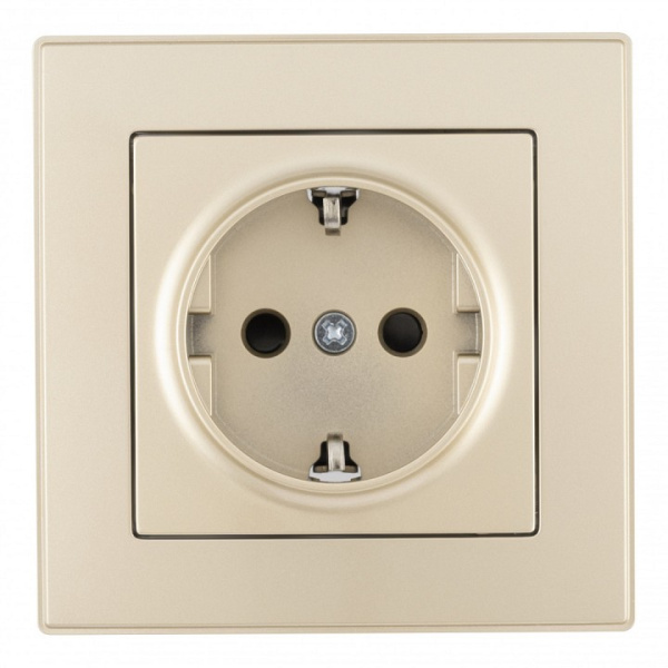 Розетка с заземлением и со шторкой Arte Milano SET06-1 SET06-1-40-1 shampan
