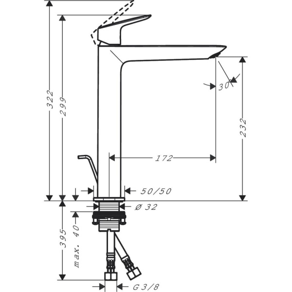 Смеситель для раковины hansgrohe Logis Fine 240 71257000 хром