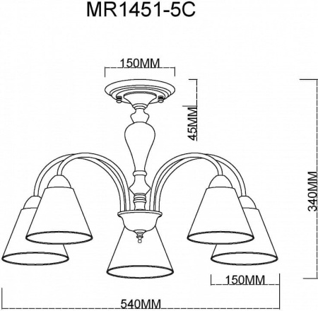 Люстра на штанге MyFar Anna MR1451-5C