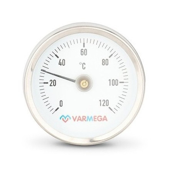 Термометр VARMEGA биметаллич. накладной 63 мм, 120гр.С, с пружиной, VMMT05-635000