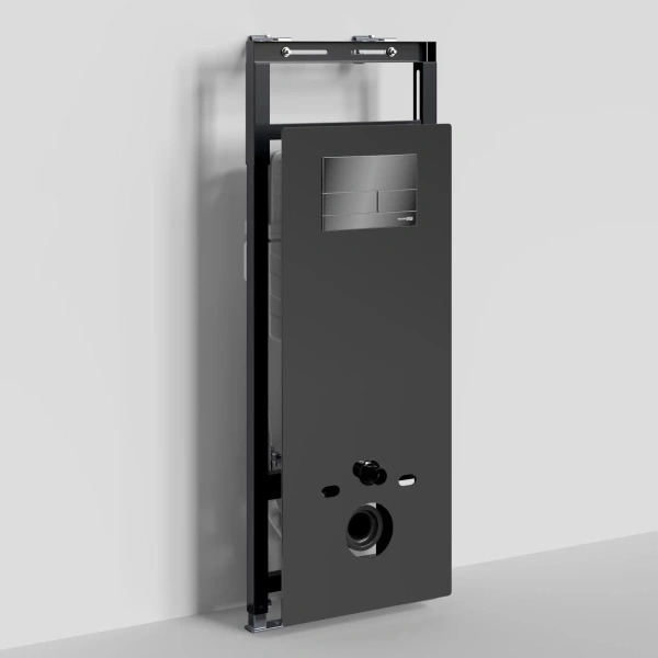 Инсталляция для унитаза WasserKRAFT Salm 27 27TLT.010.ME.BL.PB04 с кнопкой смыва, черный глянец