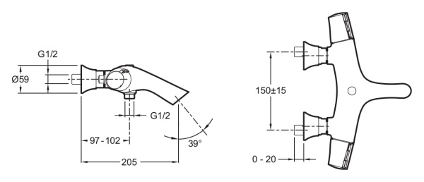 Смеситель для ванны Jacob Delafon Symbol E71684-CP