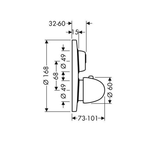 Смеситель для душа hansgrohe Ecostat 15740000