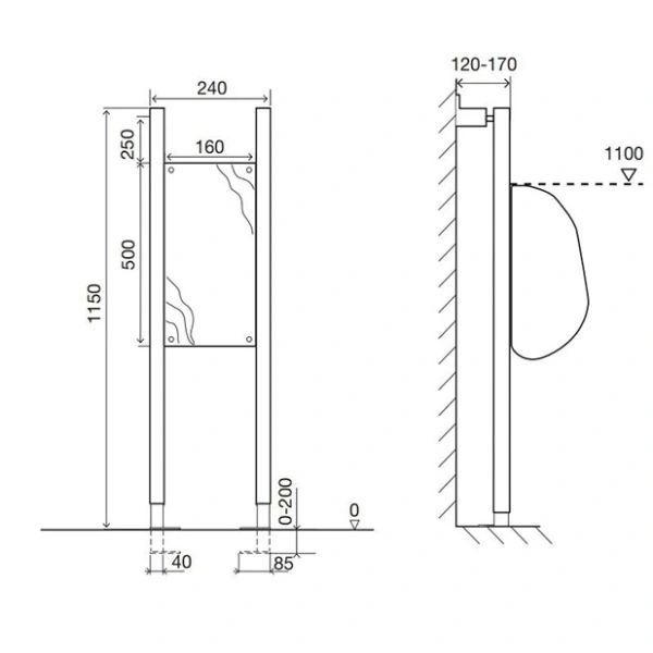 Монтажный элемент для поручней OLI Easy Structure 031526