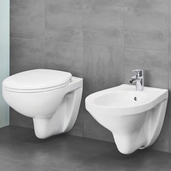 Унитаз подвесной Grohe Bau Ceramic 39351000 безободковый, с сиденьем микролифт, альпийский белый
