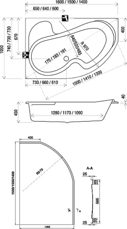 Акриловая ванна Ravak Rosa 150x105 CK01000000 левая