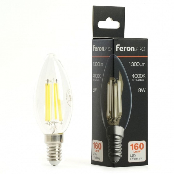 Лампа светодиодная Feron LB-1208 E14 8Вт 4000K 51248