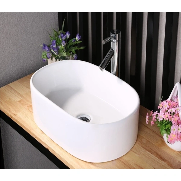 Раковина-чаша CeramaLux 9025-1 56x35 см, накладная, белый