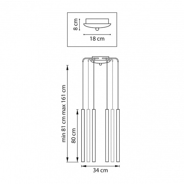 Подвесная люстра Lightstar Tubo L8T747437