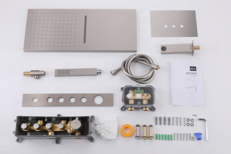 Душевая система Abber Rund AF8753SP с термостатом сатин